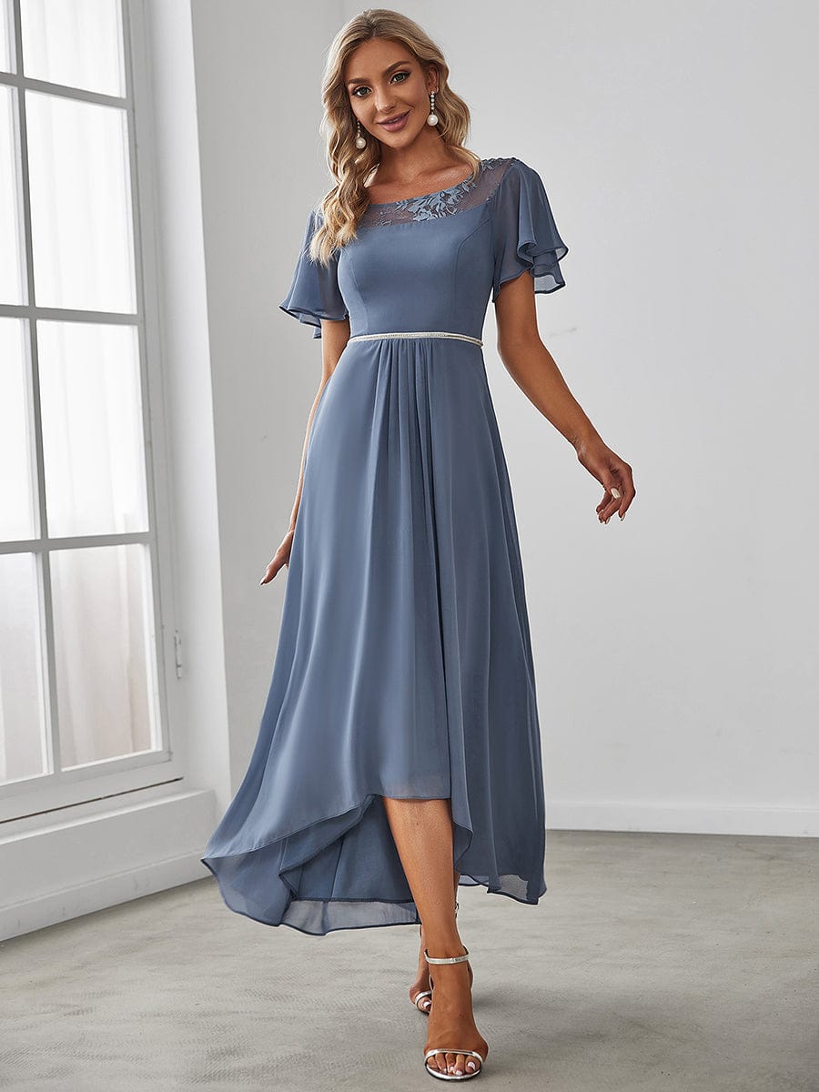 formal midi dress with sleeves